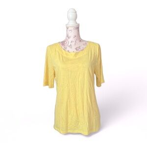 Talbots Scallop Yellow Blouse